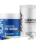 Raw Nutrition Creatine Monohydrate & Blue Raspberry Pre-Workout Powder Bundle
