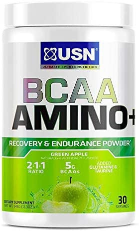 USN Supplements BCAA Amino + Supplement, Green Apple, 11.60 Oz