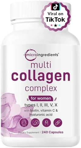 Micro Ingredients Multi Collagen Complex For Women & Hair Vitamins Complex Capsules Bundle 2 Pack Grassfed Collagen Peptides 14In1 Advanced Hair Growth Support