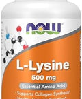 Now Foods Supplements Llysine (Llysine Monohydrochloride) 500 Mg Amino Acid 100 Veg Capsules