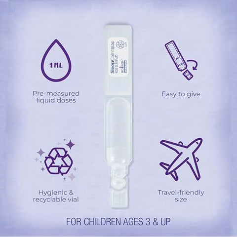 Boiron Sleepcalm Kids Liquid Doses Sleep Aid For Deep Relaxing Restful Nighttime Sleep - Melatonin-Free And Non Habit-Forming 15 Count