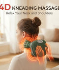 Kithouse Neck Massager With Heat Shiatsu Neck And Back Massager With 4D Kneading For Shoulder And Cervical Pain Relax Muscle Tension Portable And Rechargeable For Home Or Office Green