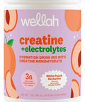 Wellah Creatine Electrolytes Powder (White Peach Nectarine) 30 Servings - Hydration Drink Mix With 3G Of Creatine Monohydrate