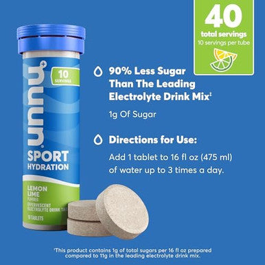 Nuun Hydration Electrolyte Tablets - Dissolvable In Water, Complete Pack 5 Essential Electrolytes For Hydration 1G Sugar Drink Mix Vegan, Non-Gmo 4 Pack (40 Total Servings)