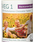 Veg1 Vegan Multivitamin Chewable Tabs - Blackcurrant 180 Tablets
