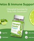 Eazgoo Chlorophyll Gummies For Body Odor Deodorant* Sugar Free Chewable Chlorophyll For Immune Support Women Vegan 60 Count (Lemon)