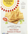 Simple Mills Almond Flour Crackers, Sundried Tomato & Basil, Gluten Free, Flax Seed, Sunflower Seeds, Corn Free, Good for Snacks, Made with whole foods, (Packaging May Vary), 4.25 Ounce