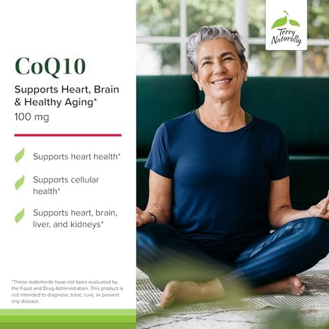 Terry Naturally Coq10 Chewables Cellular Energy Support Supplement Higher Absorption Coq10 Chewable Supplement Nutritional Supplement To Aid Healthy Aging & Brain Health 30 Chewables