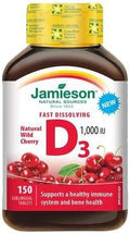 Jamieson Vitamin D3 1000 Iu FastMelting Natural Wild Cherry 150 Tabs
