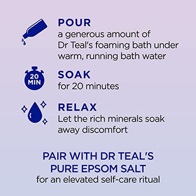 Dr Teal'S Foaming Bath With Pure Epsom SaltSleep Blend With MelatoninLavender & Chamomile Essential Oils34 Fl Oz (Pack Of 4)