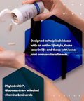 VEGETOLOGY Bone Care Bone Health Supplements Phytodroitin Glucosamine Vitamin D3 K2 and Calcium Supplement Cartilage Muscle and Joint Support Supplement Vegan Bone Strength (60 Count)