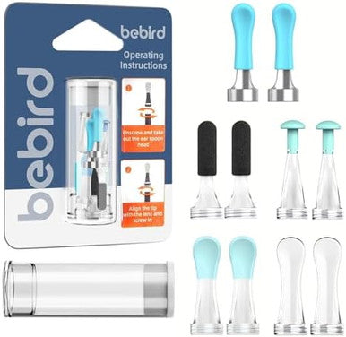 Bebird Official R1 Original Accessory 10 Pcs Tip For Wet/Dry Wax Cleaning Ear Spoons Accessories Set Compatible With Bebird R1/M9/R3/X3/W3/D3Pro/T15/C3 ( Spiral Structure)