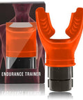 Dewboom Inhale Intake Breathing Trainer Lung Trainer For Respiratory Strength Adjustable Resistance Breathing Trainer With High-Grade Silicone Warm Black-Orangered