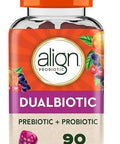 Align Dualbiotic Prebiotic + Probiotic For Women And Men Help Nourish And Add Good Bacteria For Digestive Support Natural Fruit Flavors 90 Gummies