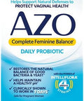 Azo Complete Feminine Balance Daily Probiotics For Women Clinically Proven To Help Protect Vaginal Health & Dual Protection Urinary + Vaginal Support Prebiotic Plus Clinically