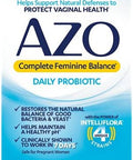 Azo Complete Feminine Balance Daily Probiotics For Women Clinically Proven To Help Protect Vaginal Health & Dual Protection Urinary + Vaginal Support Prebiotic Plus Clinically
