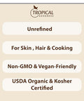 Tropical Goodness Organic Liquid Coconut Oil 16oz ÃƒÂ¢Ã¢â€šÂ¬Ã¢â‚¬Å“ Glass Jar - No Plastic, Cold Pressed, Non-GMO, Gluten-Free, for Cooking, Baking, Skin & Hair