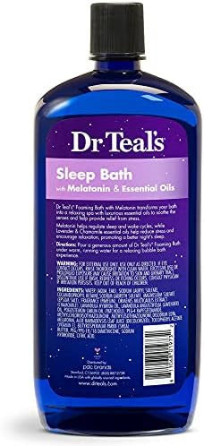 Dr. Teal'S Foaming Bath Variety Set (2 Pack34Oz Ea) - Melatonin Sleep BathCalm & Serenity With Rose Essential Oil -Relieve Stress & Promote A Better Nights Sleep - At Home Spa Kit