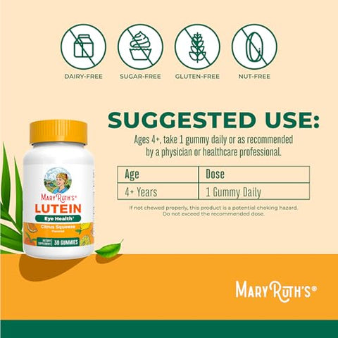 Maryruth'S Lutein Gummies With Zeaxanthin Lutein & Zeaxanthin Supplement Eye Health Blue Light Filtering Vision Support Adult Eye Supplement For Visual Function Non-Gmo & Vegan 30 Count