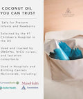 Organic Coconut Oil Packets, Coconut Oil for Lactation, Breastfeeding, Newborns - 10 Pack - Single-Use, Hospital-Trusted Alternative to Lanolin - Conscious Coconut