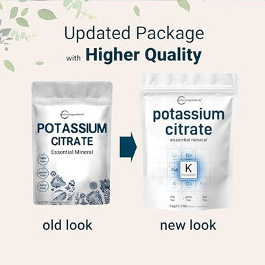 Micro Ingredients Us Origin Potassium Citrate Powder 1 Kg (35 Ounce) Essential Hydration Electrolyte Supplement Vegan Friendly