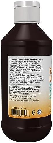 Now Supplements Liquid Elderberry For Kids With Zinc And Astragalus Immune Support 8Ounce Packaging May Vary