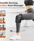 Emicool Cordless Knee Massager With Heat Vibration Heated Electric Knee Brace Massager For Pain Relief Muscle Relaxation 3 In 1 Knee Warmers Wrap For Shoulder Leg Elbow 4 Motors Christmas s For Dad Mom