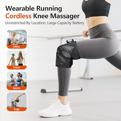 Emicool Cordless Knee Massager With Heat Vibration Heated Electric Knee Brace Massager For Pain Relief Muscle Relaxation 3 In 1 Knee Warmers Wrap For Shoulder Leg Elbow 4 Motors Christmas s For Dad Mom