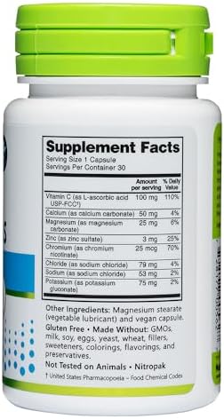 Nutribiotic Essential Electrolytes 30 Ct Capsules - Great Travel Size Bottle- Support Increased Performance & Faster Recovery - Pharmaceutical Grade Vitamin C With Electrolytes For Rehydration