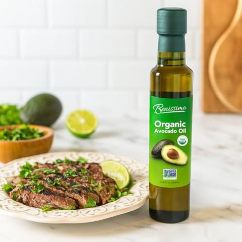 Benissimo 100% Pure Organic Avocado Oil Ã¢â‚¬â€œ Cold-Pressed, Non-GMO, Allergen-Free Cooking Oil, 8.45 Fl Oz - Perfect for SautÃƒÂ©ing, Frying, Baking & Salads