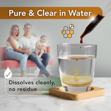 LOVITA Bee Propolis Liquid Extract 30 Day Supply 5:1 Resin Drops with 18% Bioflavonoids Alcohol Free Antioxidant Immune Support and Throat Soothing Gluten Free Non GMO