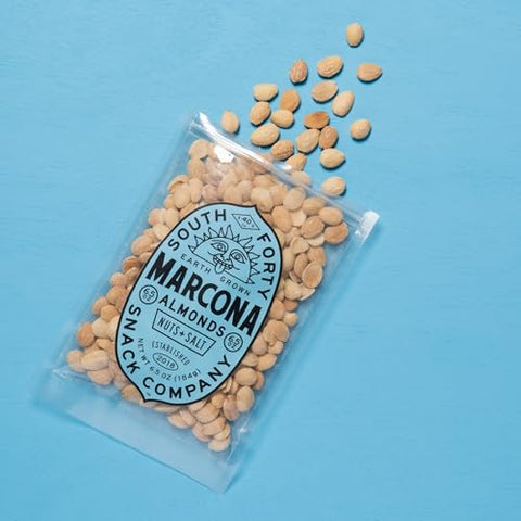 South 40 Snacks Dry Roasted Salted Marcona Almonds (6.5oz bag, pack of 4)