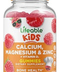 Lifeable Kids Calcium Magnesium Zinc Gummies Calcium With Vitamin D3 Great Tasting Calcium Supplements For Kids Calcium Gummies For Bone Health 90 Gummies