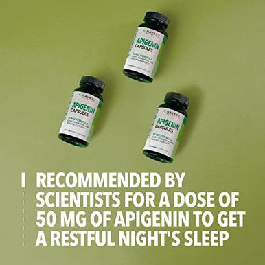 Apigenin Capsules 50Mg 120 Count Vegan Nongmo Sleep & Cognitive Support Supplement Chamomile Flavonoid For Relaxation Prostate Health Melatonin Liposomal Formula For Enhanced Absorption