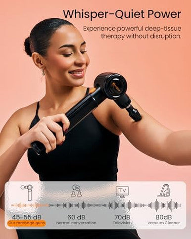 Napre Massage Gun With Heat And ColdMassage Gun Deep Tissue With Extension Handle & 3 Adjustable AnglesHandheld Percussion Back Massager For Muscle/Neck/Body Pain Relief6 HeadsWith Case