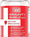 CLEAN+LEAN IMMUNITY SHIELD 'PLUS'-Multi-stage Immunity Boost- Elderberry+Echinacea+Turmeric+Vitamin C+Zinc+Garlic+5 billion immunity Probiotics- Fuels, Strengthens & Alerts to defend & respond!