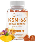 Micro Ingredients Ksm-66 Ashwagandha Gummies 120 Count Sugar Free Mango Passion Fruit Flavor Potent Root Extract Stress Relaxation & Sleep Support Non-Gmo
