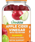 Lifeable Apple Cider Vinegar Gummies With Mother 1000 Mg Advanced Acv For Detox & Cleansing Supports Metabolism Digestion & Energy 60 Gummies For Weight Loss And Belly Fat