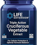 Life Extension Triple Action Cruciferous Vegetable Extract, 60 Vegetarian Capsules Helps Maintain Dna Health & Already-Healthy Hormone Levels - Non-Gmo, Gluten-Free, Vegetarian