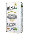 Aleta, USDA Organic Greek Extra Virgin Olive Oil, EU Certified Single Estate PDO Greece, 1 Lt (33.8 oz.) Tin, Kosher EK, Pack of 1