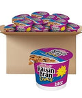 Kellogg's Raisin Bran Crunch Breakfast Cereal Cups, Fiber Cereal, Made with Real Fruit, Original, 33.6oz Case (12 Cups)
