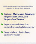Natrol Triple Magnesium Complex Supplement Glycinate Citrate and Taurate 200Mg High Absorption Support Whole Body Wellness 60 Capsules