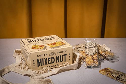 South 40 Snacks Pistachio and Mixed Nut Bar, Extra Crunchy Nut Snack Bar, Simple Ingredients, Honey and Sugar, Unique Delicious Healthy Nut Clusters, Individually Wrapped (40g Bar, Pack of 12)