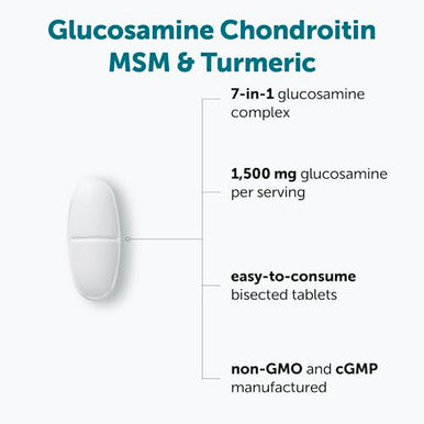 Micro Ingredients Glucosamine Chondroitin Msm And Turmeric Supplement 300 Bisected Tablets 1500 Mg Glucosamine Per Serving 7-In-1 With Boswellia Hyaluronic Acid & Collagen Complex