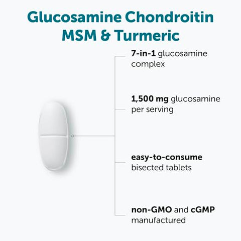 Micro Ingredients Glucosamine Chondroitin Msm And Turmeric Supplement 300 Bisected Tablets 1500 Mg Glucosamine Per Serving 7-In-1 With Boswellia Hyaluronic Acid & Collagen Complex