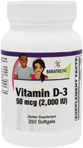 Bariatricpal Vitamin D3 50Mcg (2000 Iu) Easy Swallow Vegetarian Softgels (250 Count)