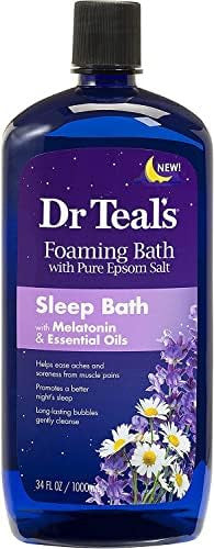 Dr Teal'S Foaming Bath Variety Set (2 Pack34Oz Ea) - Melatonin Sleep BathNourish & Protect With Coconut Oil - Essential Oils Blended With Pure Epsom Salt Ease Pain & Promote Better Sleep