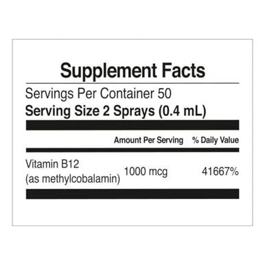Farmasi Nutriplus Vitamin B12 Spray 1000 Mcg Quick-Absorbing Vegan & Strawberry-Flavored 20 Ml / 0.67 Fl Oz