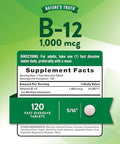 Nature's Truth B12 Vitamin Sublingual Tablets 1000 mcg 120 Count Vegan NonGMO and Gluten Free Vegan NonGMO and Gluten Free
