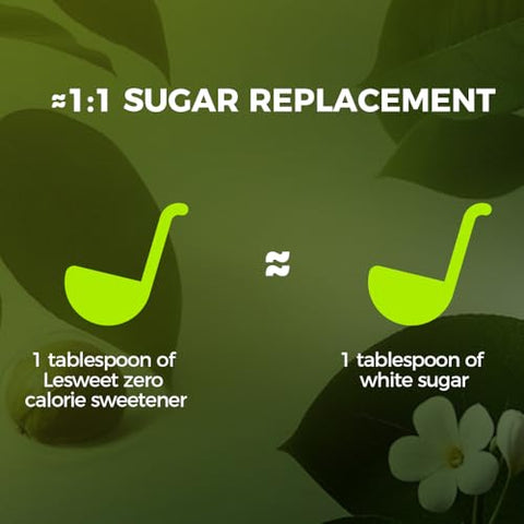 Lesweet Monk Fruit Sweetener 16 oz and Lesweet Classic Zero Calorie Sweetener, Erythritol Sweetener with Stevia Extract 16 oz